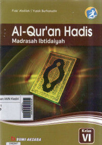 Image of Al-Qur'an hadis Madrasah Ibtidaiyah kelas VI