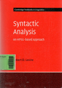 Image of Syntactic analysis : An HPSG-based approach