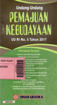 Image of Undang-Undang Pemajuan Kebudayaan : (UU RI No.5 Tahun 2007)