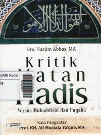 Image of Kritik matan hadis : Versus muhaddisin dan fuqaha