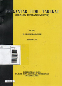 Image of Pengantar ilmu tarekat : uraian tentang mistik
