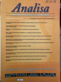 Image of Analisa : Journal Of Social and Science and Religion